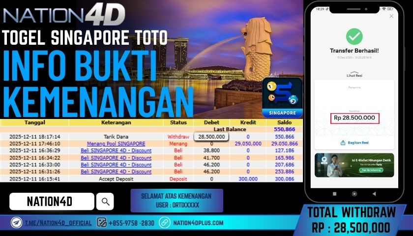 NATION4D -TOGEL SINGAPORE TOTO RP.28.500.000 LUNAS!