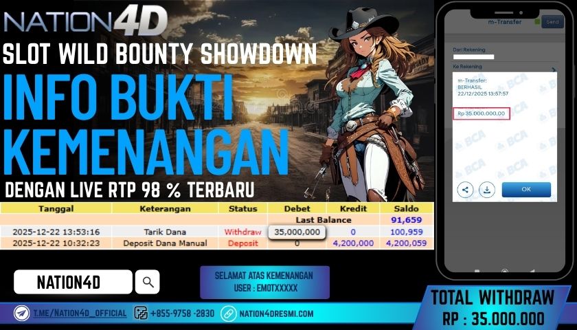 NATION4D -SLOT WILD BOUNTY SHOWDOWN RP.35.000.000 LUNAS!