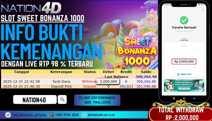 NATION4D -SLOT SWEET BONANZA 1000 RP.2.000.000 LUNAS!