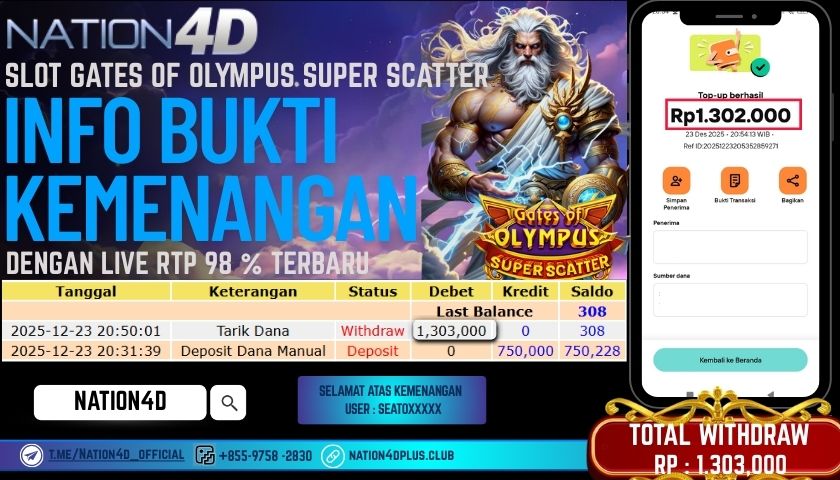 NATION4D -SLOT GATES OF OLYMPUS SUPER SCATTER RP.1.303.000 LUNAS!