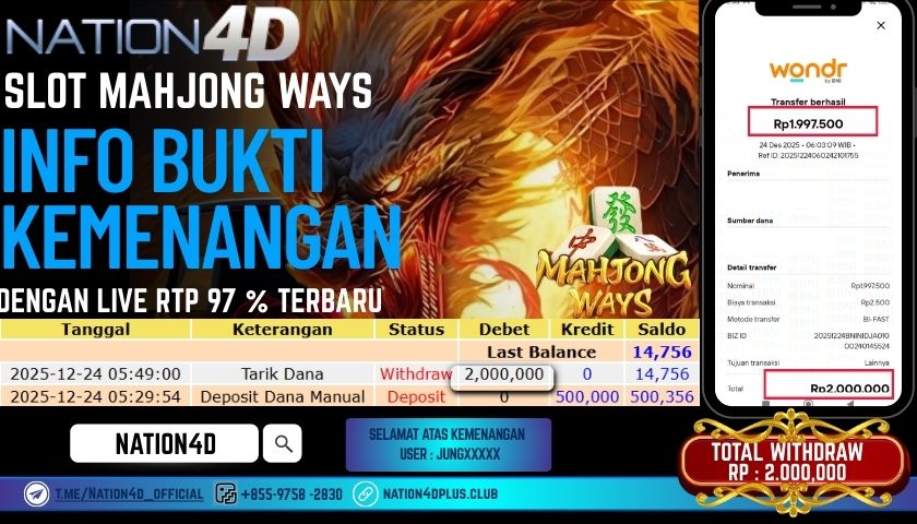 NATION4D -SLOT MAHJONG WAYS RP.2.000.000 LUNAS!