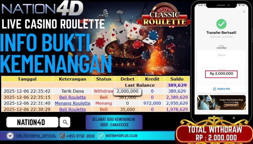 NATION4D -LIVE CAINO ROULETTE RP.2.000.000 LUNAS!