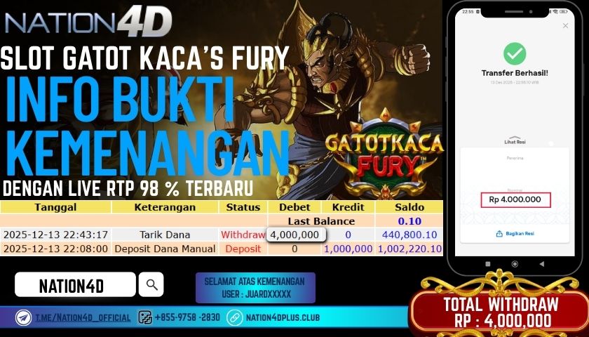 NATION4D -SLOT GATOT KACA’S FURY RP.4.000.000 LUNAS!