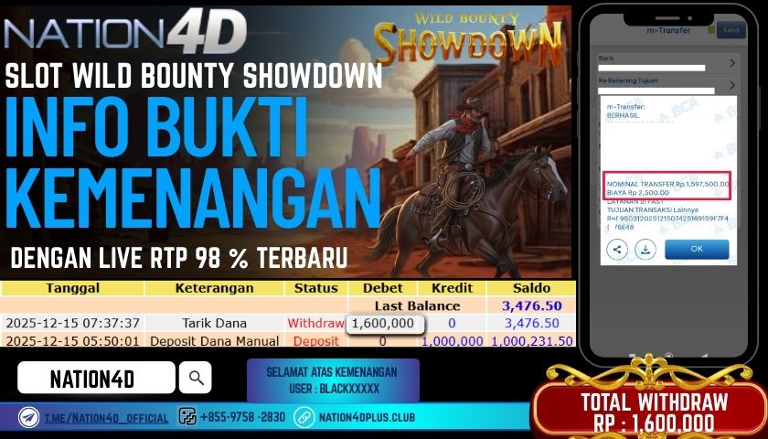 NATION4D -SLOT WILD BOUNTY SHOWDOWN RP.1.600.000 LUNAS!
