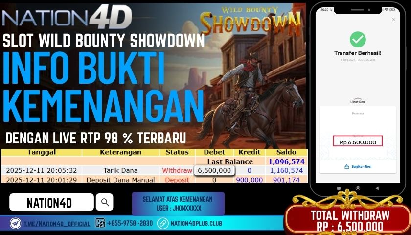 NATION4D -SLOT WILD BOUNTY SHOWDOWN RP.6.500.000 LUNAS!