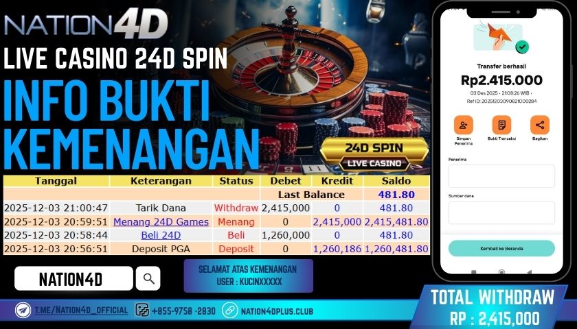 NATION4D -LIVE CASINO 24D SPIN RP.2.415.000 LUNAS!