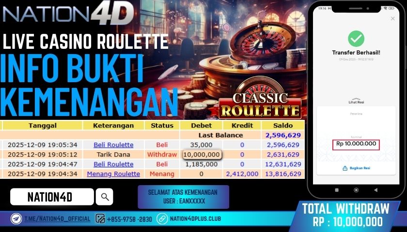 NATION4D -LIVE CAINO ROULETTE RP.10.000.000 LUNAS!